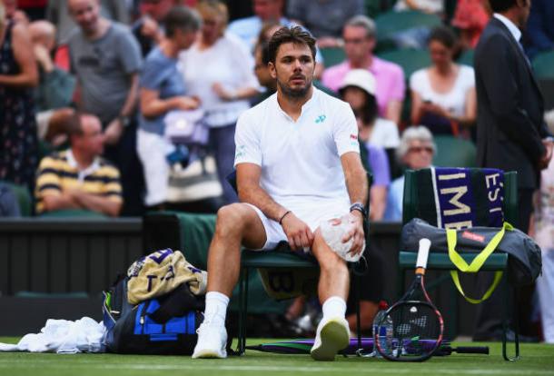 Wawrinka struggled with injury during his first round loss at Wimbledon (Getty/David Ramos)