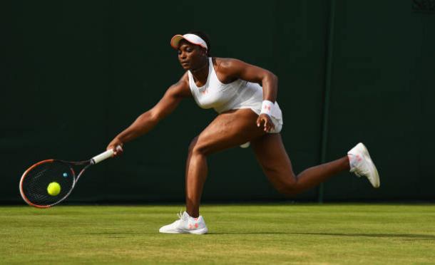 Sloane Stephens in action at Wimbledon this year (Getty/David Ramos)