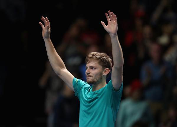 David Goffin celebrates his famous win over Federer | Photo: Julian Finney/Getty Images Europe