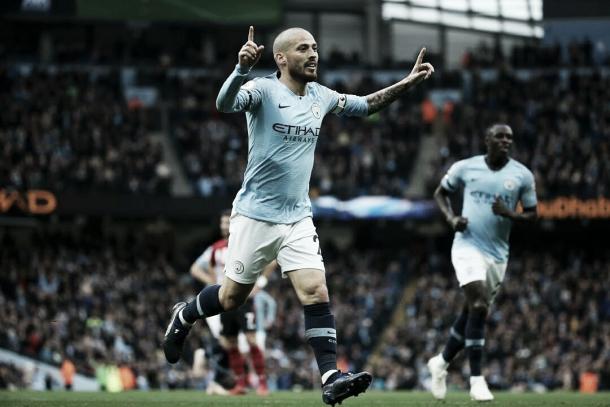 David Silva abriu o placar no derby de Manchester (Reprodução /Manchester City)