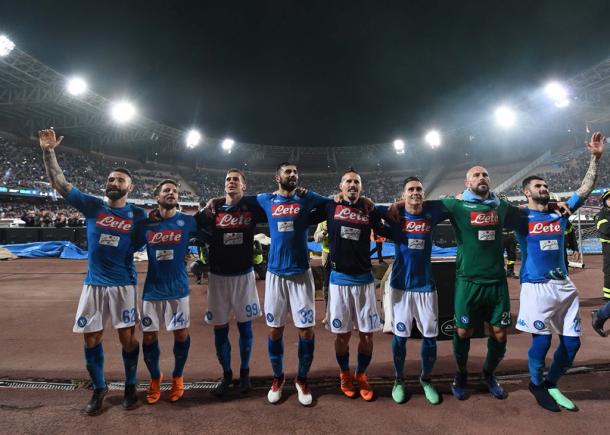 Los jugadores del Napoli celebran el triunfo | Foto: SSC Napoli