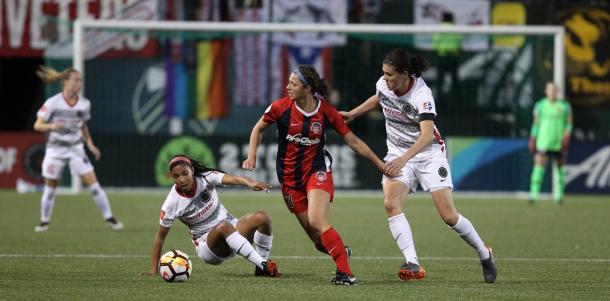 Washington's midfield were on top for most of the match | Source: nwslsoccer.com