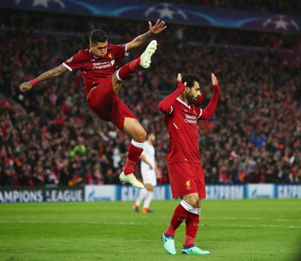Firmino y Salah, una dupla letal, también en la noche de hoy. / Foto: @ChampionsLeague