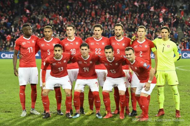 Selección de Suiza antes de disputar un encuentro | Foto: SFVASF