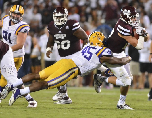 Deion Jones in action for the LSU Tigers against Mississippi State. (Source: Matt Bush/USA Today)