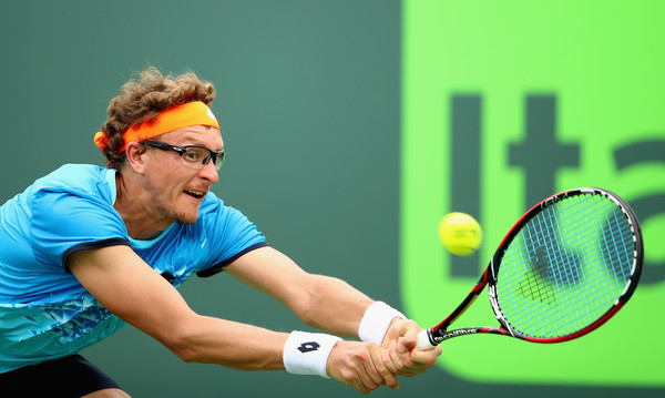 Denis Istomin in 2016 Miami Open action. Photo: Clive Brunskill/Getty Images