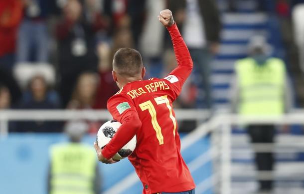 Iago celebrando su gol anotado a Marruecos | Foto: RC Celta
