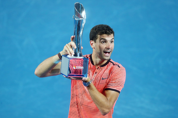 Grigor Dimitrov kicked off his stellar 2017 season with a win in Brisbane. Photo: Chris Hyde/Getty Images