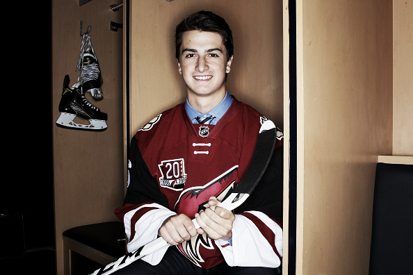 Cam Dineen poses for a portrait after being selected by the Arizona Coyotes as the 68th overall pick during the 2016 NHL Draft on June 25, 2016 in Buffalo, New York. (Photo by Jeffrey T. Barnes/Getty Images)