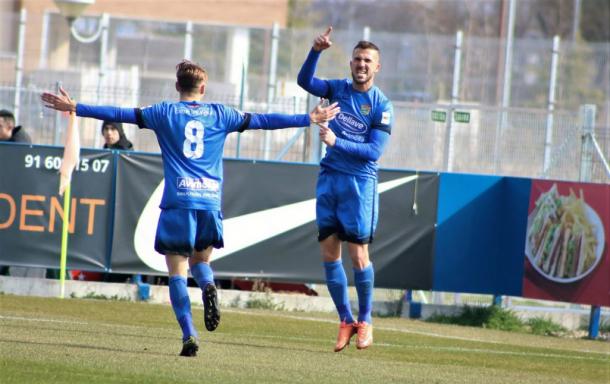 Dioni celebrando un gol | Foto: Fuenlabrada
