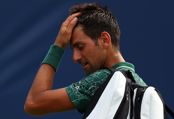 Novak Djokovic looks frustrated after his upset loss. Photo: Getty Images