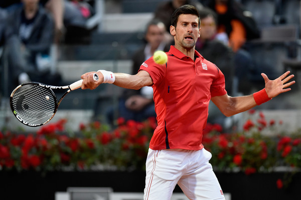 Novak Djokovic hits a forehand during his third round win. Photo: Dennis Grombkowski/Getty Images