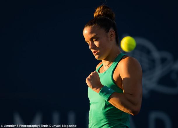 Maria Sakkari celebrates winning a point during the match | Photo: Jimmie48 Tennis Photography