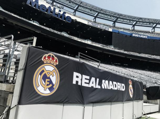 El estadio, preparado en el lado del Madrid | Foto: Twitter MetLife Stadium