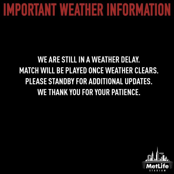 Se mantiene el alerta meteorológica | Foto: Twitter MetLife Stadium