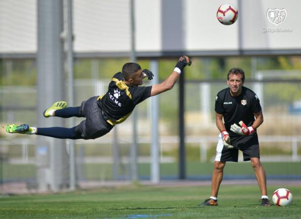 Miguel Morro durante un entrenamiento | Fotografía: Rayo Vallecano S.A.D.