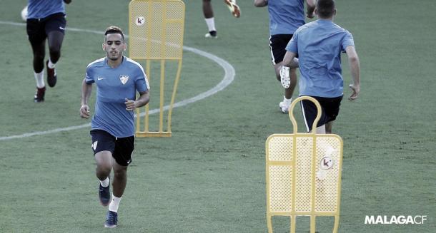 Imagen del entrenamiento del Málaga. Foto: @MalagaCF