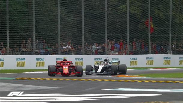 Räikkönen y Hamilton. Foto: Twitter F1