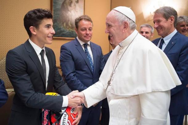 Márquez, durante su visita al Vaticano / Foto: Marc Márquez Twitter