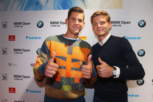 Dominic Thiem and David Goffin at the BMW Open Players' Party. Photo: Alexander Hassenstein/Getty Images