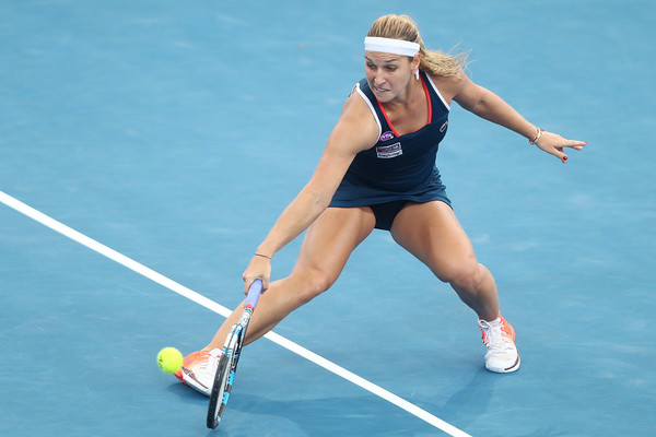 Dominika Cibulkova in action during her first tournament of the year at the Brisbane International | Photo: Chris Hyde/Getty Images AsiaPac