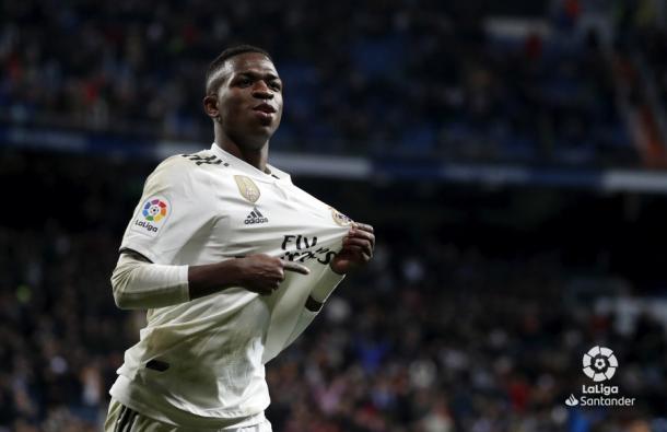 Vinicius celebrando un gol. La Liga