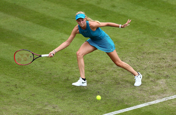 Donna Vekic in action on the grass courts in Birmingham | Photo: Jordan Mansfield/Getty Images Europe