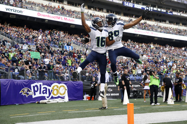 Tyler Lockett and Doug Baldwin |Dec. 12, 2015 - Source: Rob Carr/Getty Images North America|