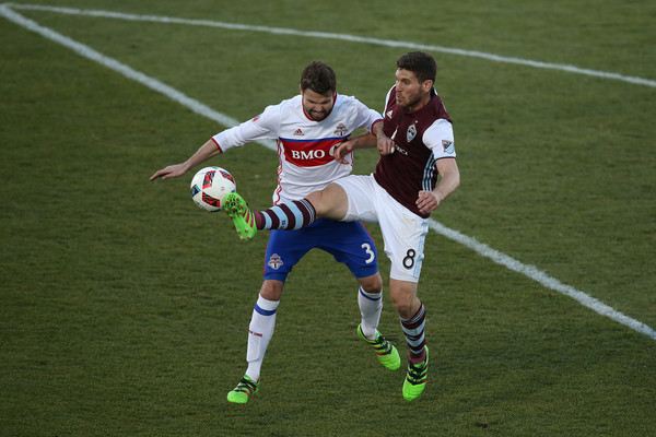 Drew Moor (pictured left) will have to be a leader at the back for Toronto. Image Courtesy of Doug Pensinger/Getty Images North America