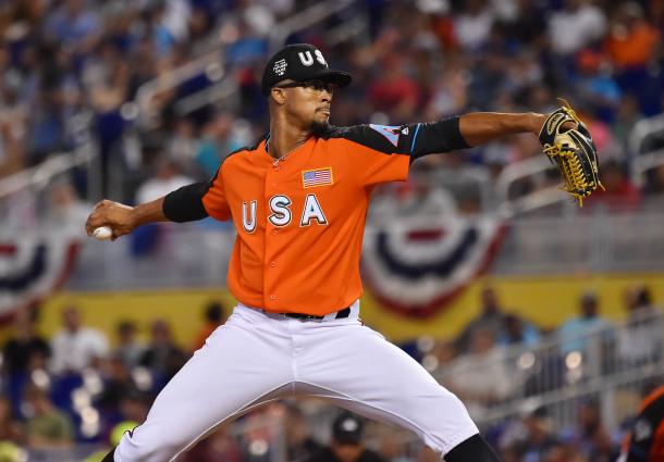 Associated Press-Duplantier pitching at the Futures Game 