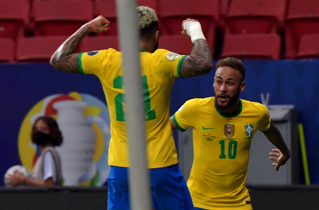 Gabigol y Neymar celebran el 3-0 / FOTO: CBF Futebol