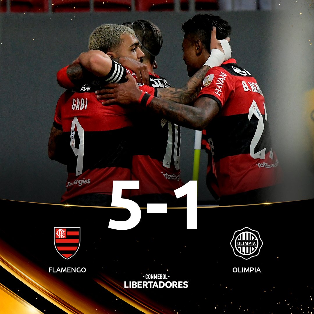 Assista aos gols do Flamengo no jogo contra o Olimpia