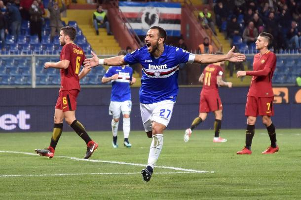 Quagliarella celebra su gol de penalti | Foto: UC Sampdoria