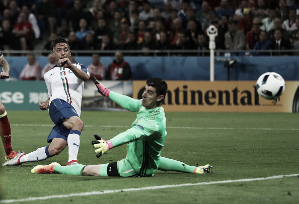 Giaccherini scores against Belgium. | Image credit: Ian MacNicol/Getty Images