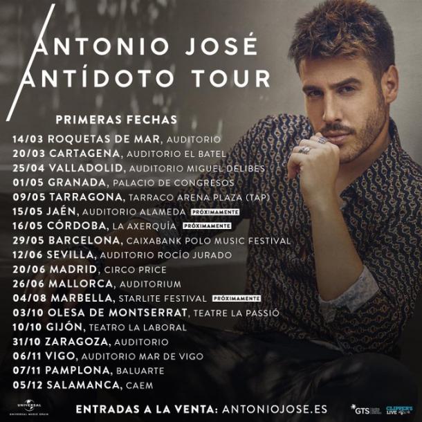 Primeras fechas de la gira Antídoto | Fuente: Twitter @AntonioJSMazuec