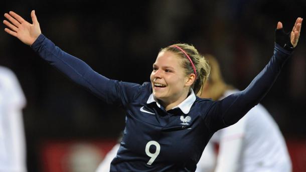 Le Sommer wheels away after scoring one of her many goals in 2015. (Image credit: FIFA)