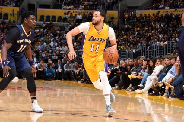 A lot of competition in the Lakers backcourt will have Ennis fighting for minutes. Photo: Andrew D. Bernstein/Getty Images