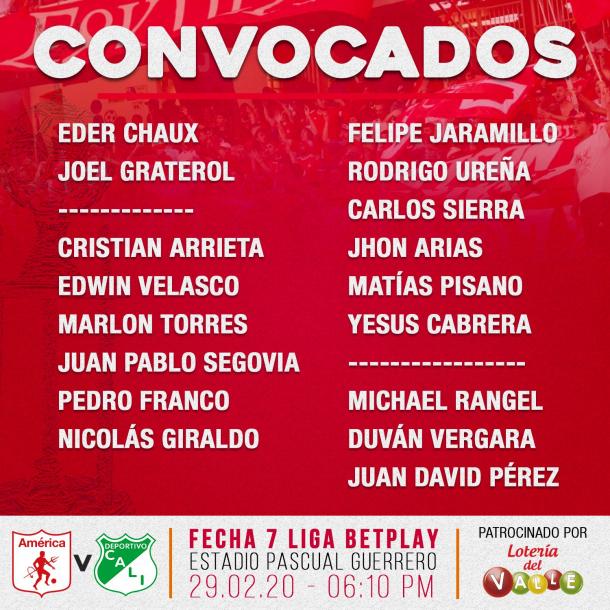 Foto: Twitter América de Cali (@AmericadeCali)