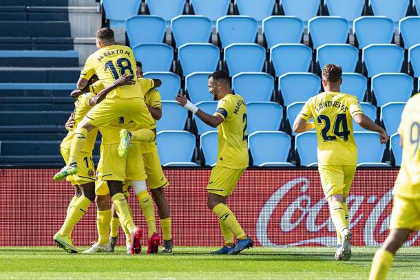 El Villarreal celebrando el gol ante el Celta| Fuente: Villarreal