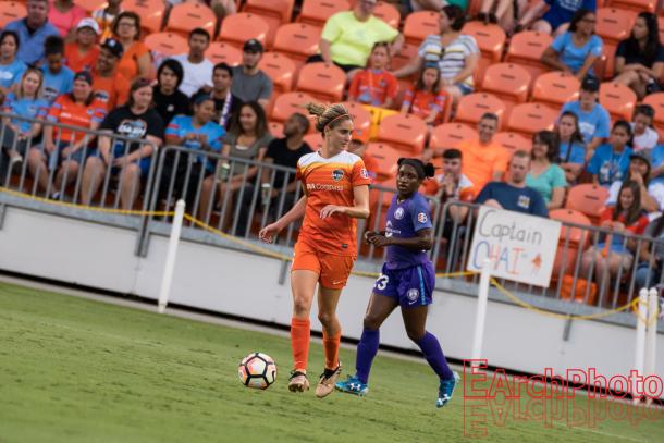 Morgan Brian will have to wait before making her return for the Houston Dash | Source: E. Sbrana - Earchphoto