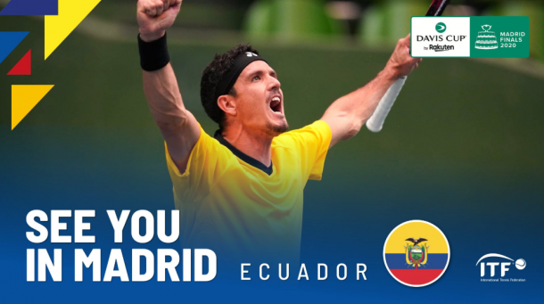 Ecuador, primer clasificado a las finales de la Copa Davis. Imagen: @DavisCup.