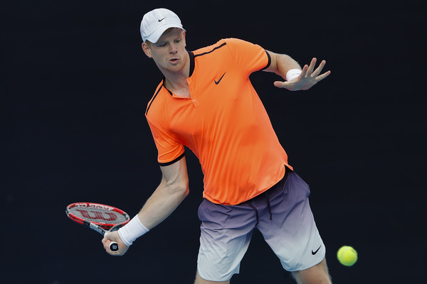 Kyle Edmund lines up a forehand during his second round upset win. Photo: Lintao Zhang/Getty Images