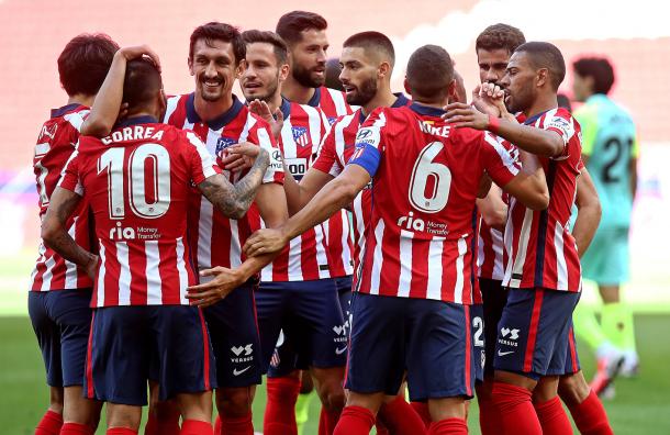 Celebración del segundo gol en el duelo frente al Granada / Twitter: Atlético de Madrid