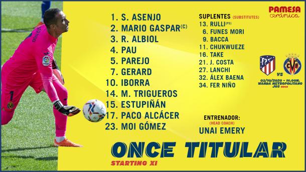 Once del Villarreal / Foto: @VillarrealCF