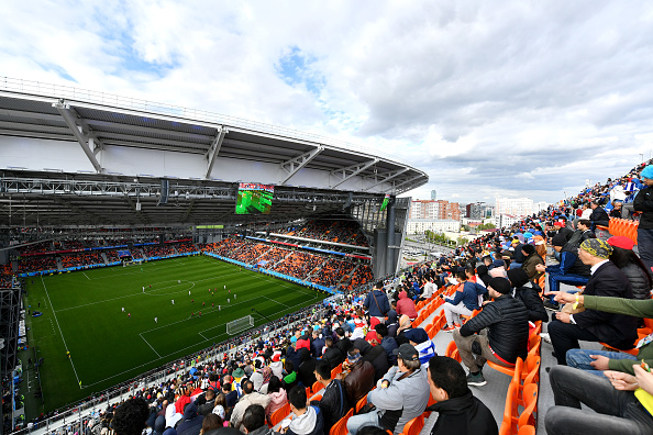 Visão do 'puxadinho' da Ecaterimburgo Arena no Egito 0x1 Uruguai na primeira rodada (Foto: Dan Mullan/Getty Images