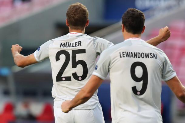 Thomas Müller y Robert Lewandowski / Twitter: Bayern de Múnich