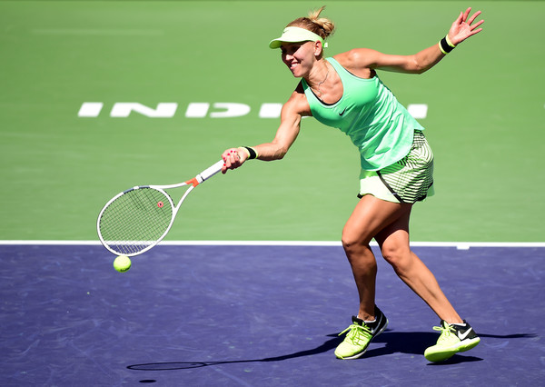 Elena Vesnina in action at the BNP Paribas Open, where she surprisingly emerged as the champion | Photo: Harry How/Getty Images North America