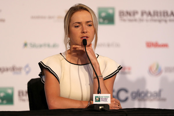 Elina Svitolina speaks to the media prior to the tournament | Photo: Matthew Stockman/Getty Images AsiaPac