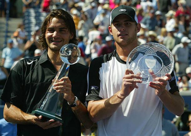 Federer beat Andy Roddick to take the Rogers Cup title in 2004 (Getty/Elsa)