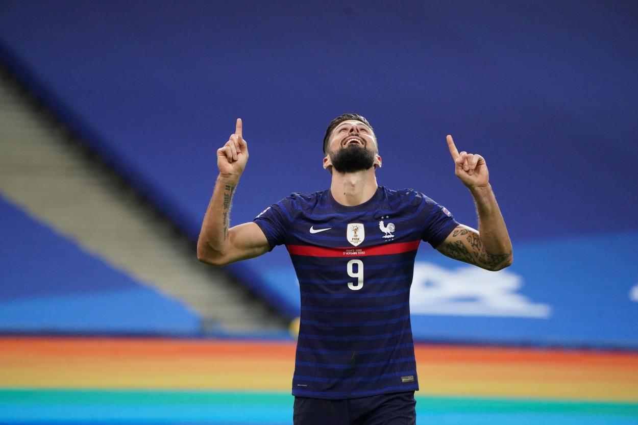Giroud marcou dois gols e foi o destaque do jogo (Foto: Divulgação/Equipe de France)